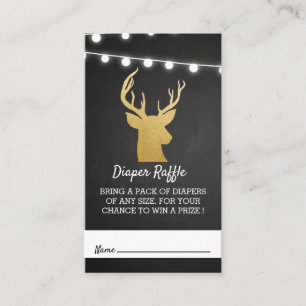 Babyparty Imitate Gold Foil Antler Diaper Raffel Begleitkarte