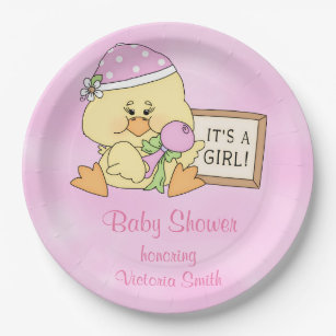 Babyparty ist es eine Mädchen-Baby-Ente Pappteller