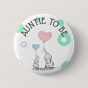 Babyparty-Knopf Tanten-To Be Elephant Button