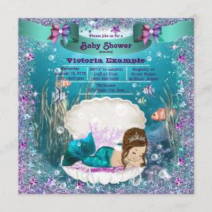 Babyparty Meerjungfrau-Prinzessin-Girl Einladung