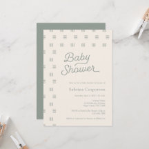 Babyparty | Minimalistisch Sage Boho Einladung