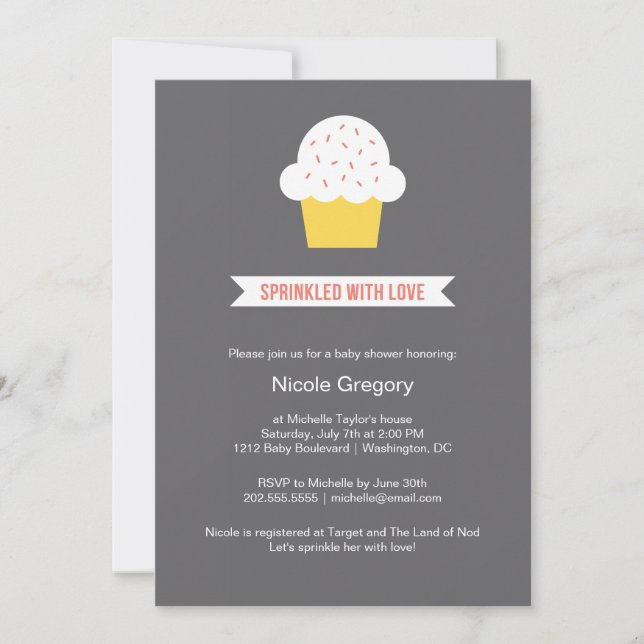 Babyparty | mit Liebe gesprenkelt Einladung (Vorderseite)