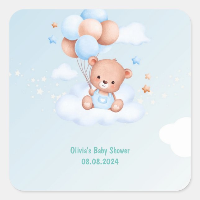 Babyparty Quadratischer Aufkleber (Vorderseite)