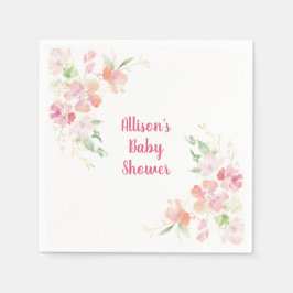 Babyparty | Rosa Koralle Gold Floral Serviette