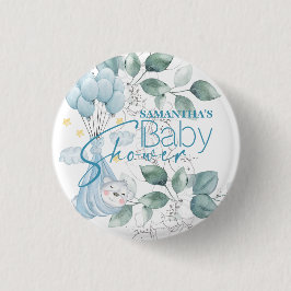 Babyparty. Schlafen Baby Bear Blue. Button