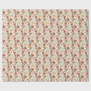 Babyparty Schmetterlinge und Blüten Poesie Geschenkpapier