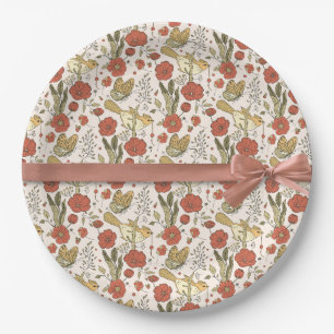 Babyparty   Schmetterlinge und Blüten Poesie Pappteller