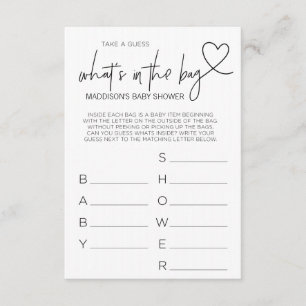 Babyparty-Spiele schätzen, was in der Begleitkarte