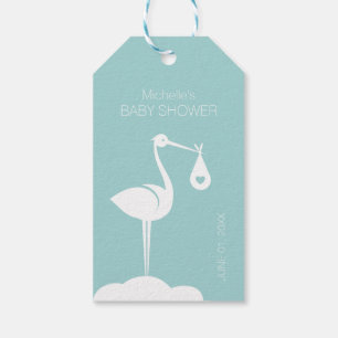 Babyparty-Storch-Lieferung (Junge) Geschenkanhänger