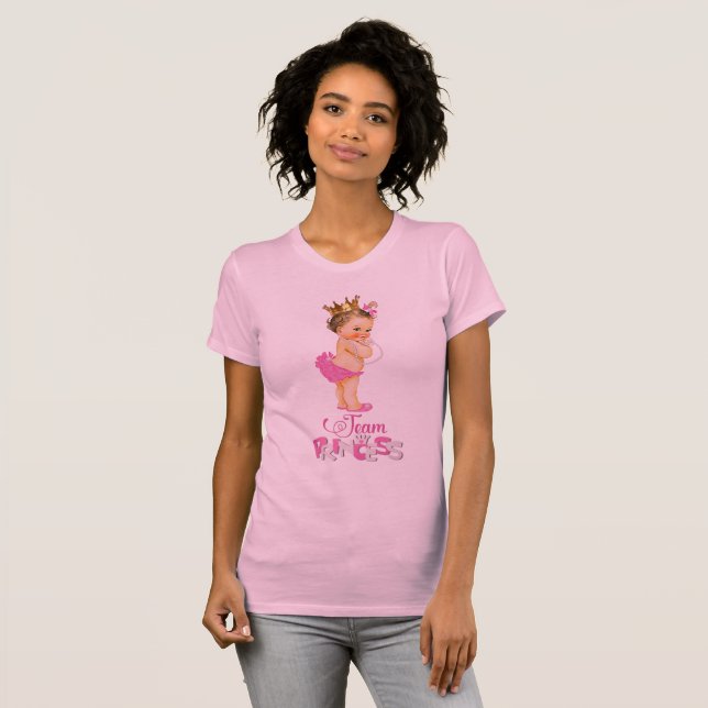 Babyparty Team-Prinzessin-Gender Reveal T-Shirt (Vorne ganz)