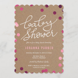 Babyparty-Typografie-Packpapier-RosaConfetti Einladung