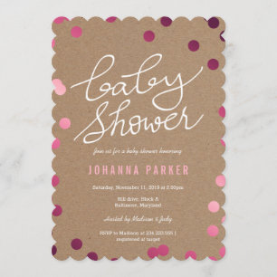 Babyparty-Typografie-Packpapier-RosaConfetti Einladung