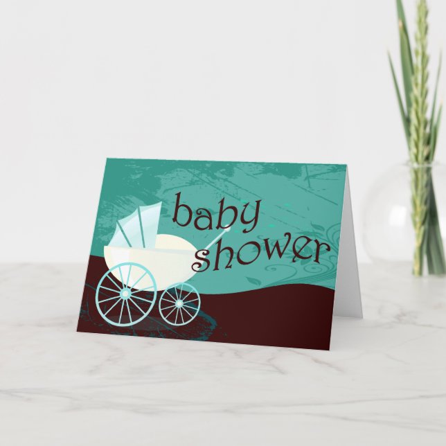 Babyparty: Wagen: Einladung (Vorderseite)