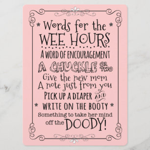 Babyparty-Windel-Tätigkeits-Karten-Zeichen Einladung