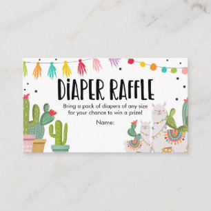 Babyparty-Windelraffle-mexikanisches Kaktus-Lama Begleitkarte