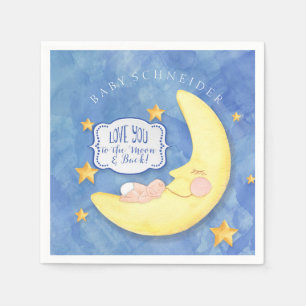 Babyparty zur Mond-und Rückseiten-Stern-Typografi Serviette