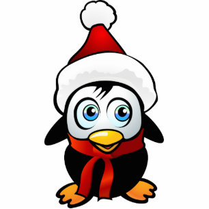BabyPenguin mit Weihnachtsmannmütze Fotoskulptur Magnet