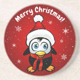 BabyPenguin mit Weihnachtsmannmütze Getränkeuntersetzer