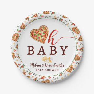 Babypizza und Schnuller Babydusche Papiertüte Pappteller