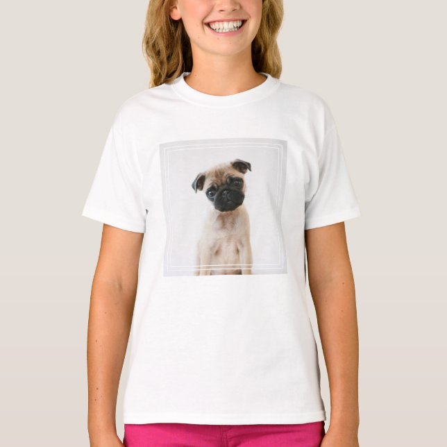 Babyportrait Mops T-Shirt (Vorderseite)