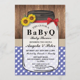 BABYQ Baby Shower GRILLEN Party Paare Jar Einladun Einladung