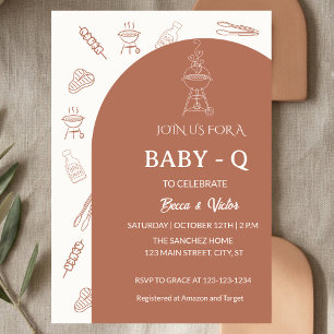 BabyQ BBQ Rustikale Paare Coed Baby Shower Einladung