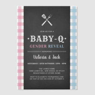BabyQ Gender Reveal Gingham GRILLEN Black
