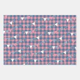 BabyQ Gender Reveal Pink & Blue Geschenkpapier Set