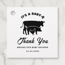 BabyQ GRILLEN Baby Shower Kuh Schweinchen Schwarz-