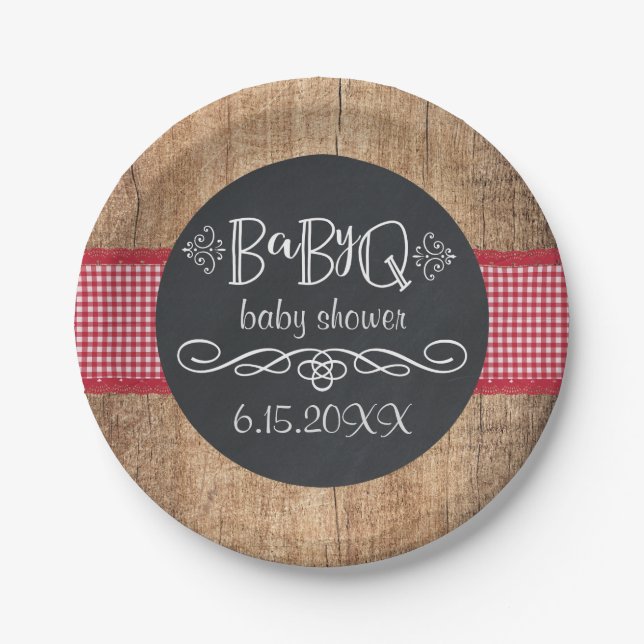 BabyQ GRILLEN Baby Shower Party Teller (Vorderseite)