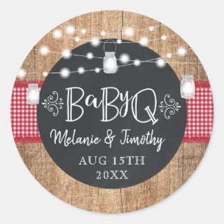 BabyQ GRILLEN Baby Shower Runder Aufkleber