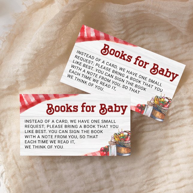 BabyQ GRILLEN Book Request Rustic Baby Shower Begleitkarte (Von Creator hochgeladen)
