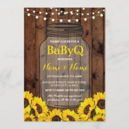 BaByQ Sonnenblume GRILLEN Baby Shower Jar Wood Ein Einladung