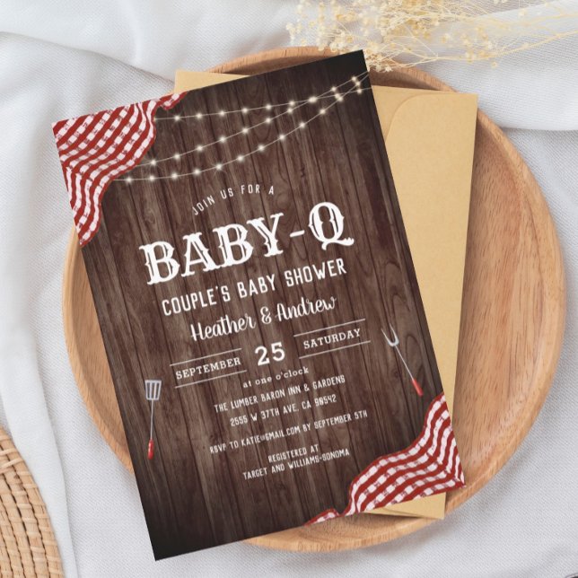 BabyQue Picnic GRILLEN Couple's Baby Shower Einlad Einladung (Von Creator hochgeladen)