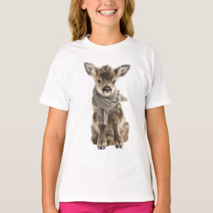 Babyreh in kuscheligen Schal Kinder T-Shirt
