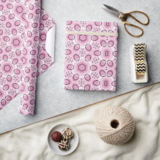 babyrosa Boho-Design Geschenkpapier