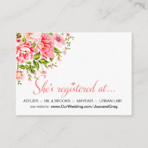 Babyrosa des Blumen-Duschen-Ausrichtungs-Einsatzes Begleitkarte