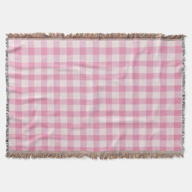 Babyrosa Gingham Decke (Vorderseite)