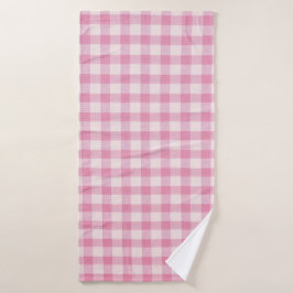 Babyrosa Gingham-Muster Badehandtuch