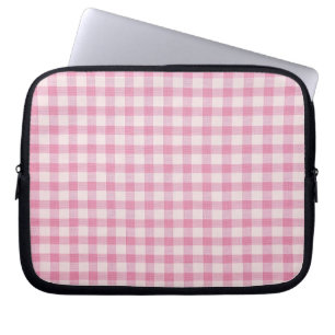 Babyrosa Gingham-Muster Laptopschutzhülle