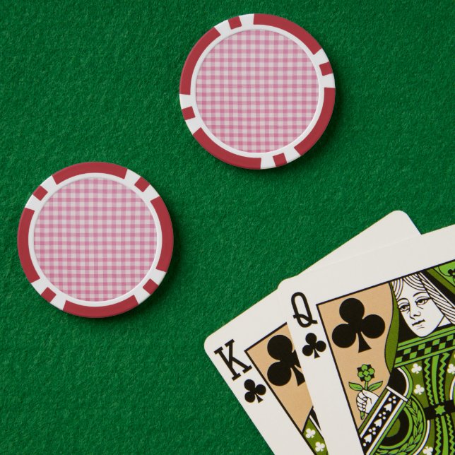 Babyrosa Gingham-Muster Pokerchips (Pokertisch (doppelt))