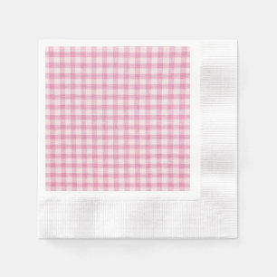 Babyrosa Gingham-Muster Serviette