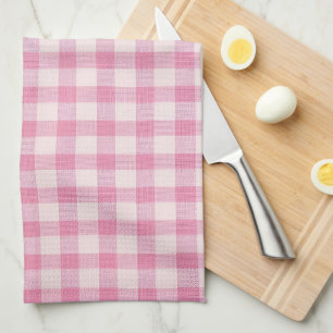 Babyrosa Gingham-Stoffmuster Geschirrtuch