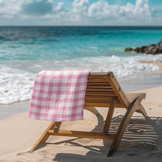 Babyrosa Gingham Strandtuch (Von Creator hochgeladen)