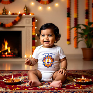 Baby's 1. Diwali mit individuelle Name Baby Strampler