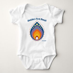 Baby's 1 Diwali mit individuelle Name-Stil2 Baby Strampler