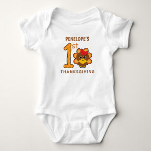 🦃 Baby's 1. Erntedank (Mädchen) Baby Strampler