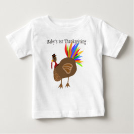 Baby's 1. Erntedank Türkei Feathers Black Hat Baby Strampler