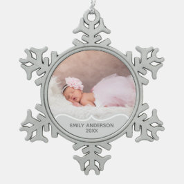 Babys 1. FOTO Sake Weihnachtsschmuck Schneeflocken Zinn-Ornament