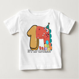 Baby's 1. Geburtstag Dinosaurier Baby T-shirt